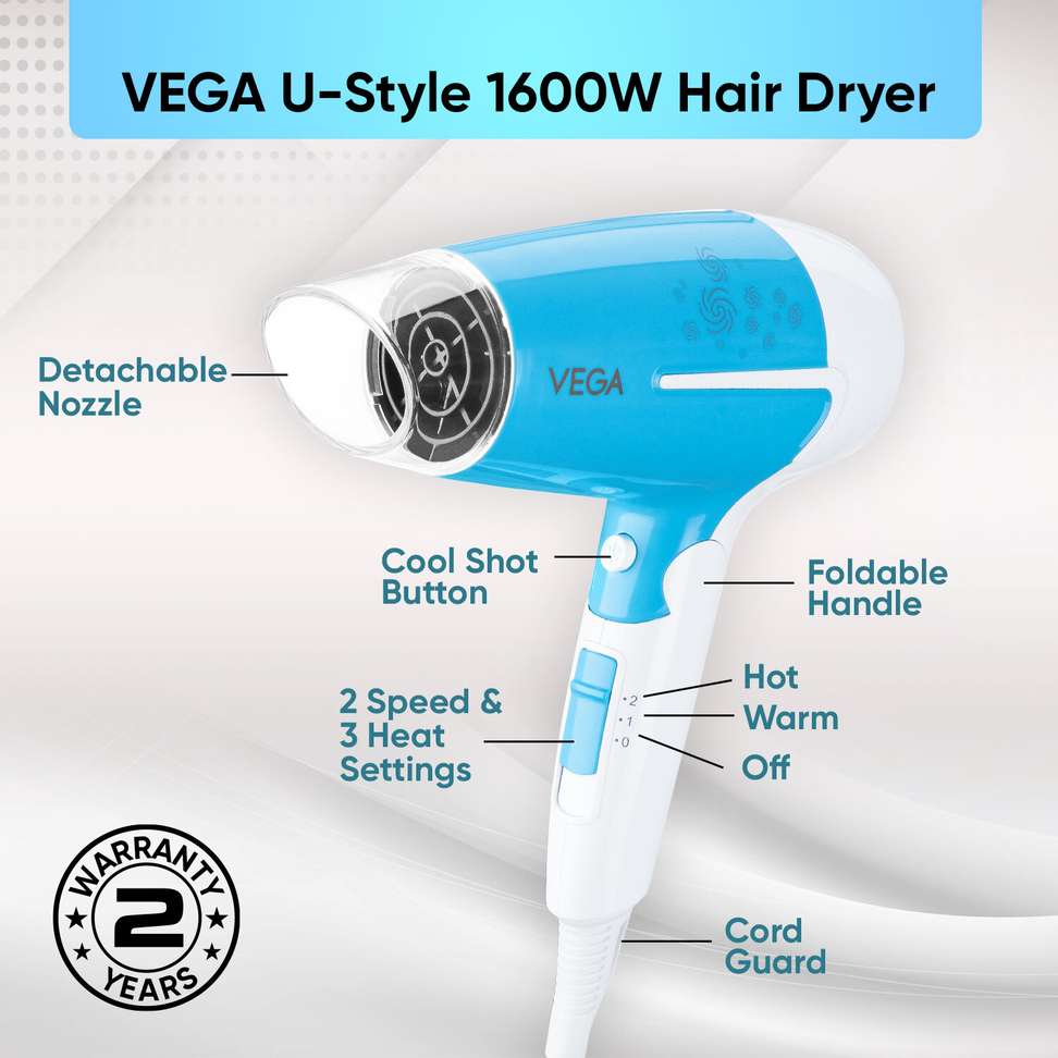 Shopsy VEGA VHDH-32 U Style Foldable Hair Dryer - Image 4