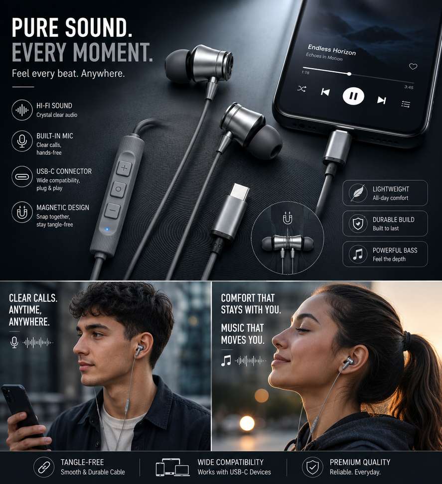 Shopsy PROWARP Type-C Wired Earphones - Image 5