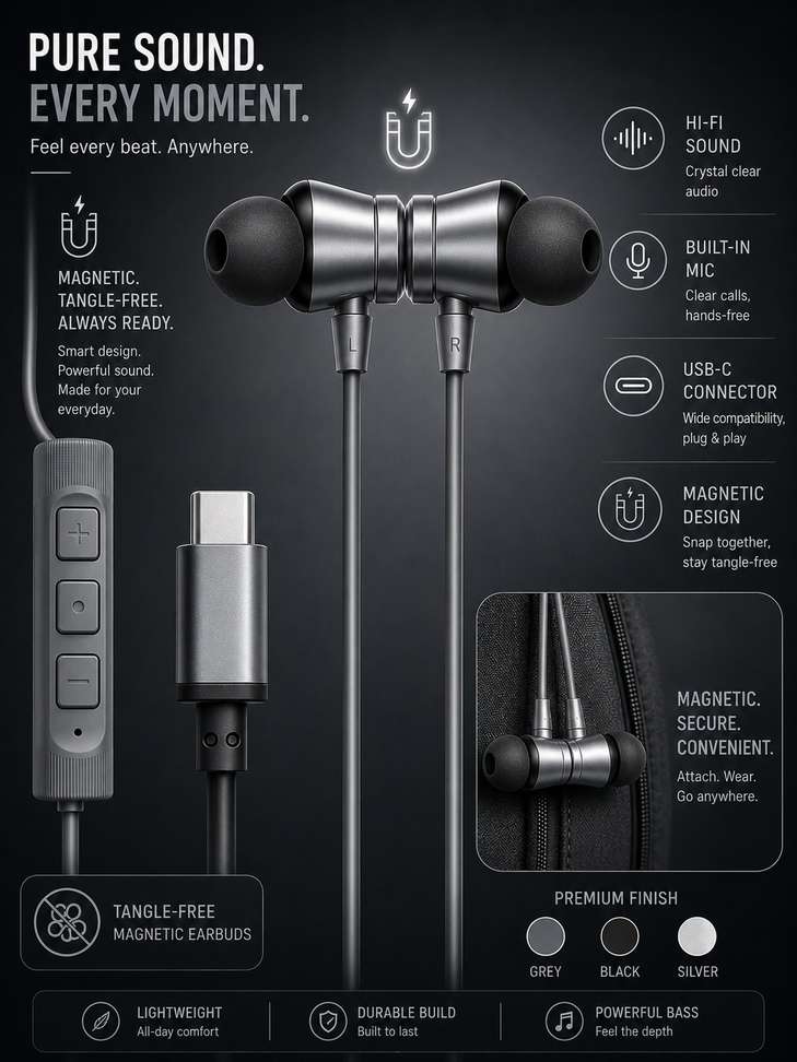 Shopsy PROWARP Type-C Wired Earphones - Image 2