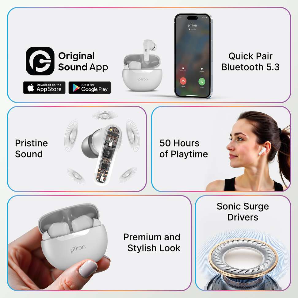 Shopsy PTron Vibe 50hrs Playtime Bluetooth Earphones - Image 3