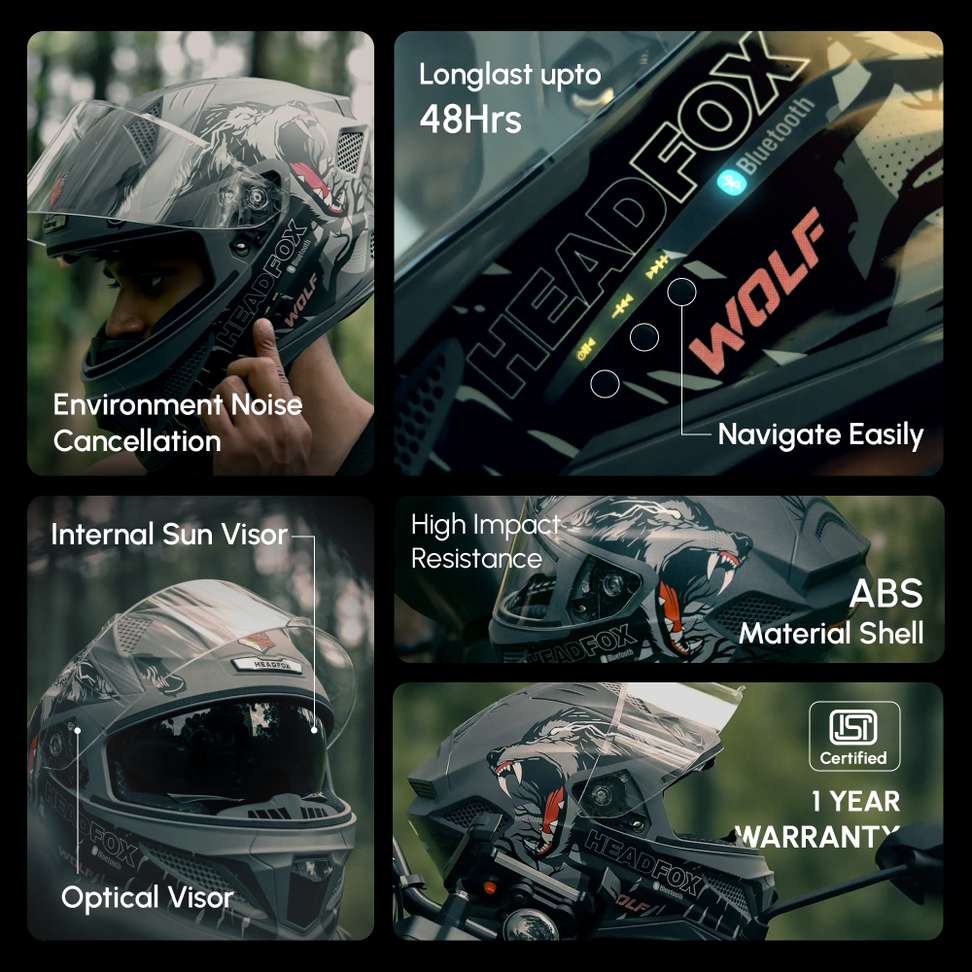 Shopsy HEADFOX N2F Wolf AI Smart Bluetooth Helmet - Image 6