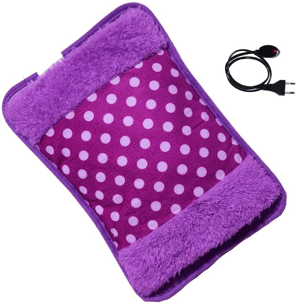 Haritack Velvet Electric Hot Water Bag Pain Relief Heating Pad Back Neck Body Cord 1000 Ml