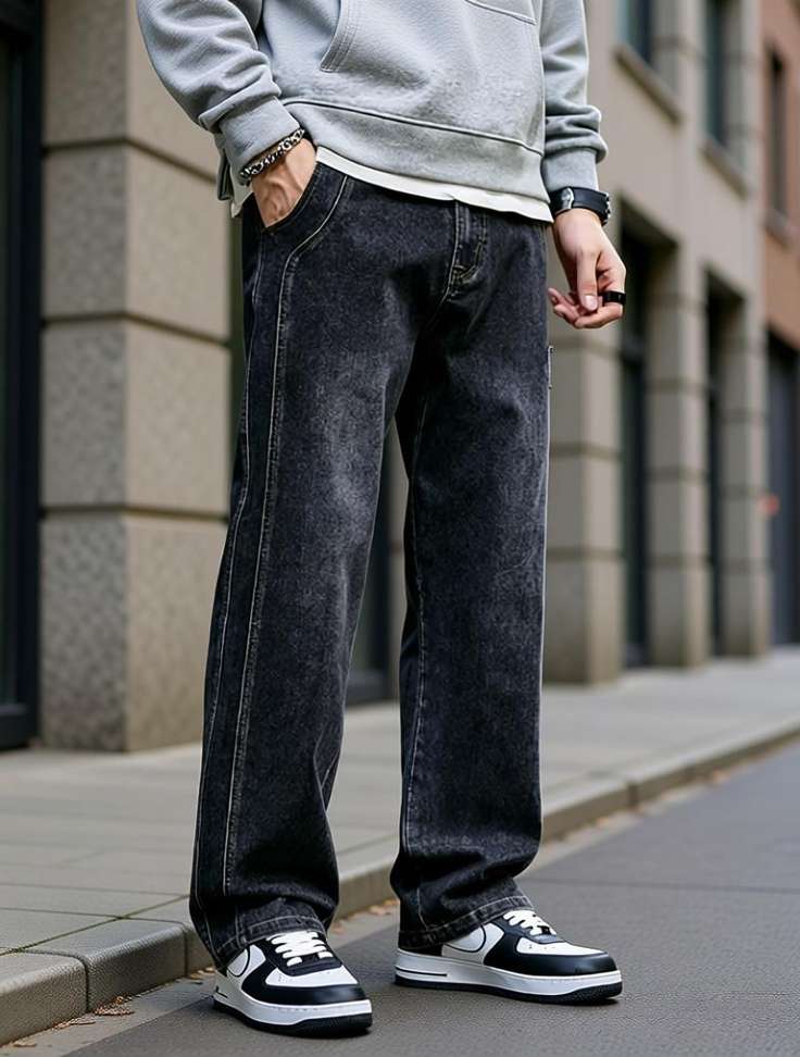 Fude Pride Men Dark Grey Jeans