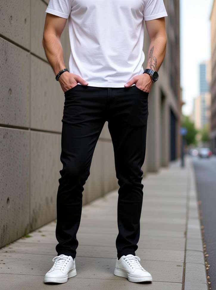Stitch Factory Regular Men Black Jeans
