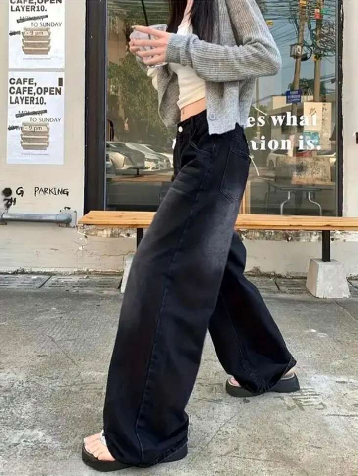 LAZZY Wide Leg Black Jeans for Women - Image 3