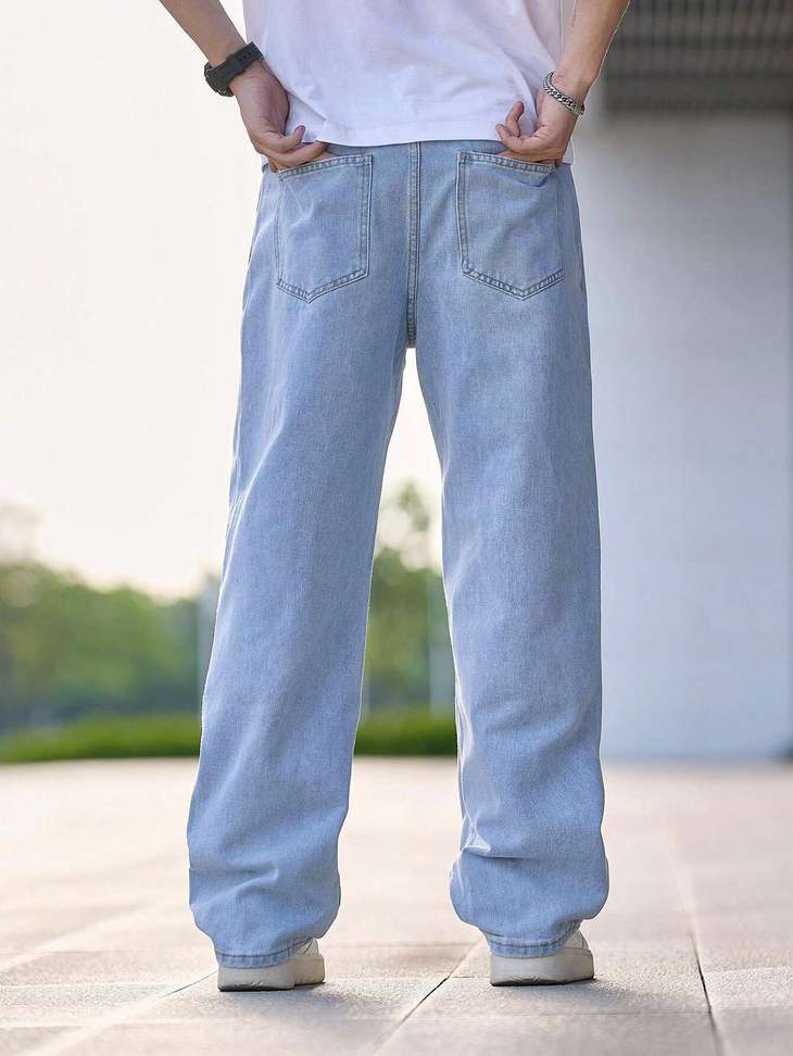 Shopsy DENIM4MEN Straight Fit Light Blue Jeans - Image 3