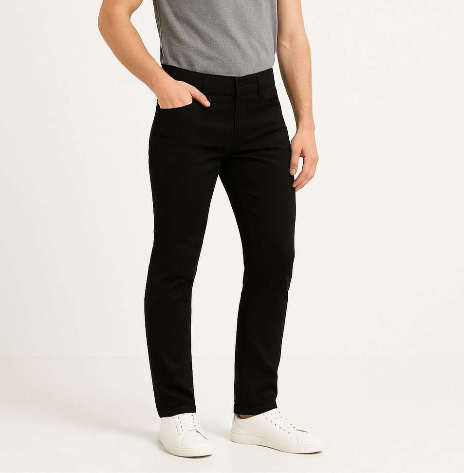 Fleecrane Men Black Jeans