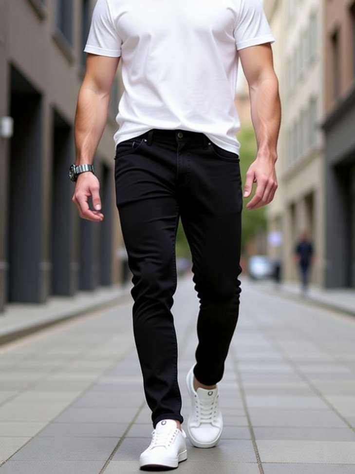 Misony Slim Men Black Jeans