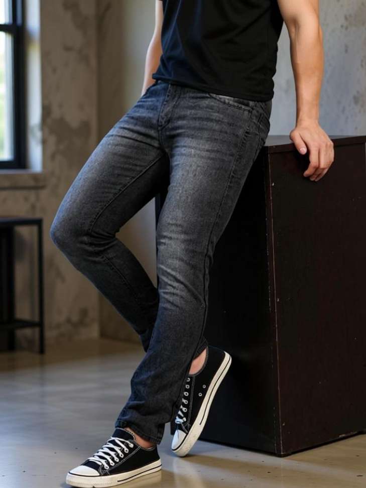 Asia Denim Regular Men Grey Jeans