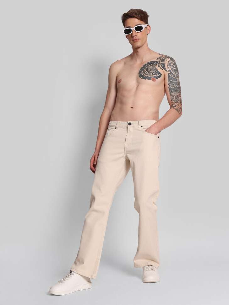 Shopsy Bene Kleed Boot-Leg Men Beige Jeans - Image 7