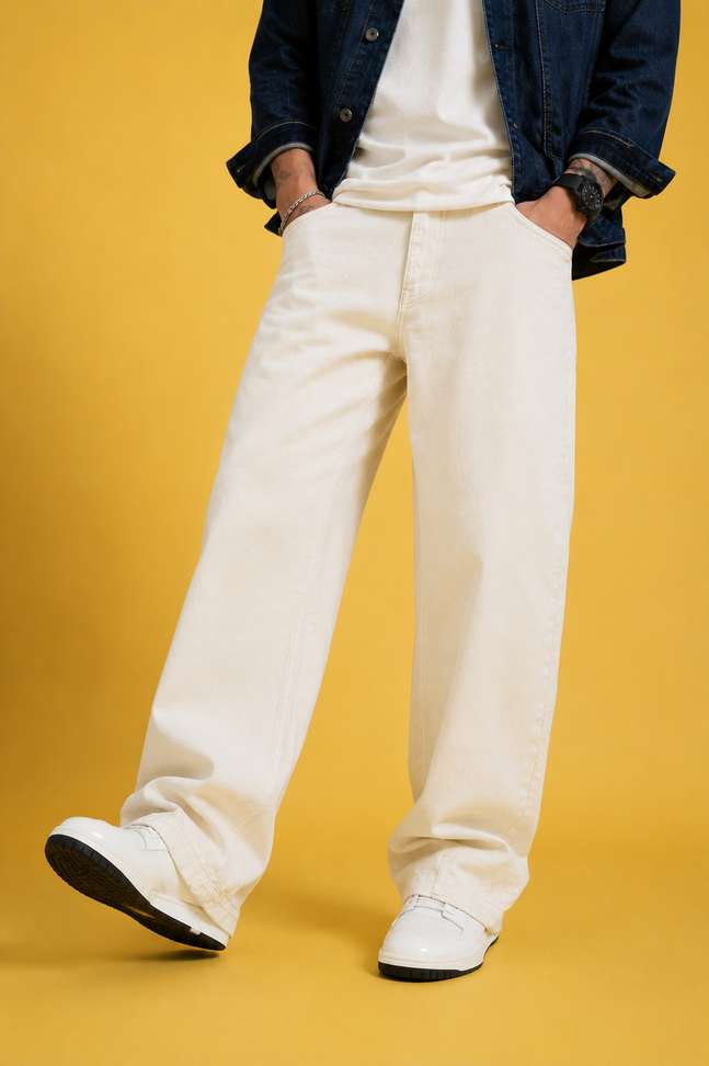 Shopsy Denim Life Loose Fit Men Beige Jeans - Image 5