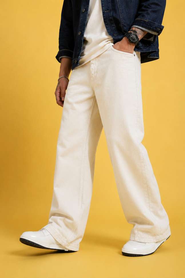 Shopsy Denim Life Loose Fit Men Beige Jeans - Image 3