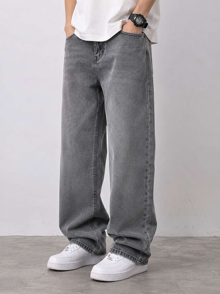 Shopsy Pahiraav Loose Fit Men Grey Jeans - Image 2