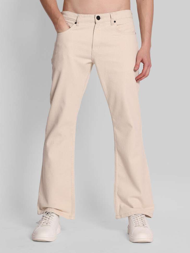 Shopsy Bene Kleed Boot-Leg Men Beige Jeans - Image 3