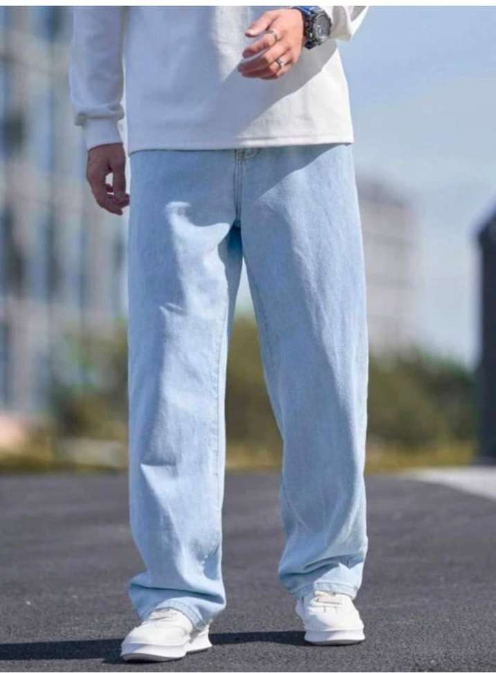 Foxiefit Relaxed Fit Men Light Blue Jeans