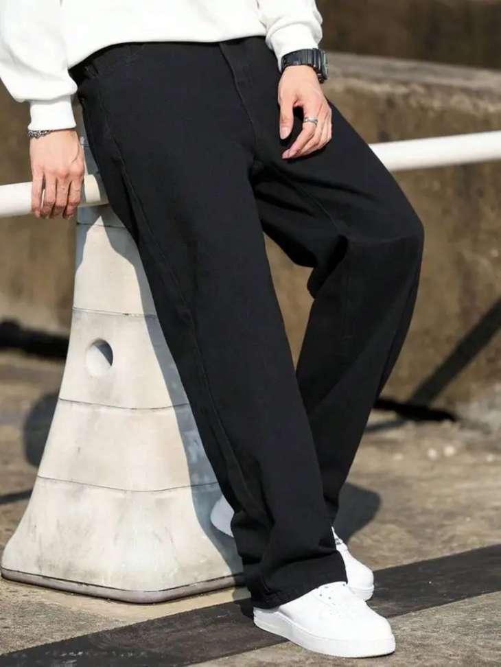 Shre Ce Loose Fit Men Black Jeans