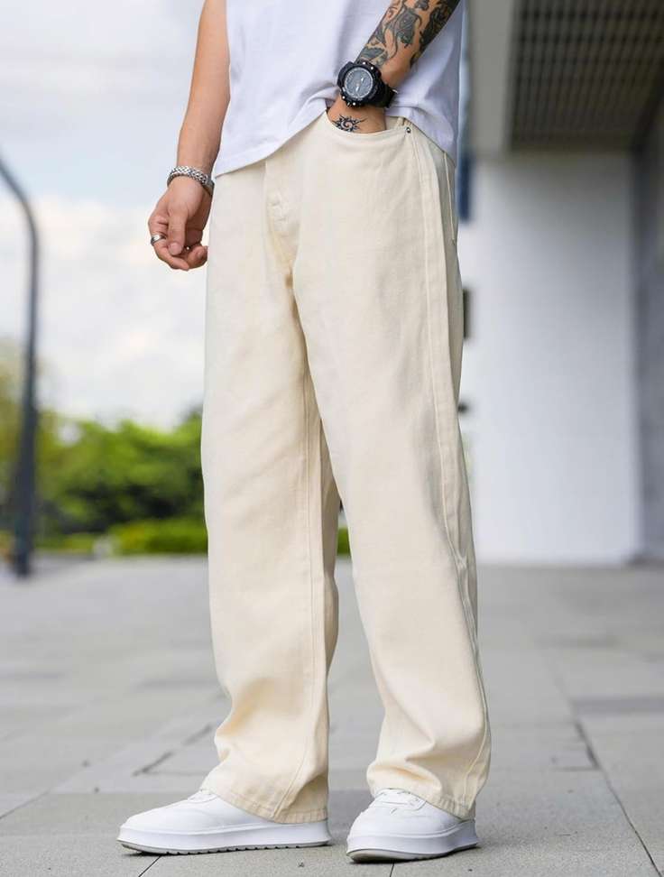 Shopsy wearworld Loose Fit Men Beige Jeans - Image 6
