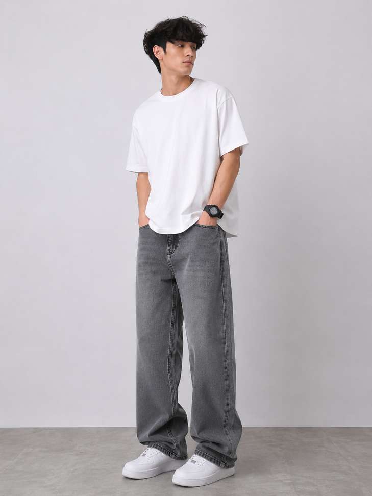 Shopsy Pahiraav Loose Fit Men Grey Jeans - Image 6