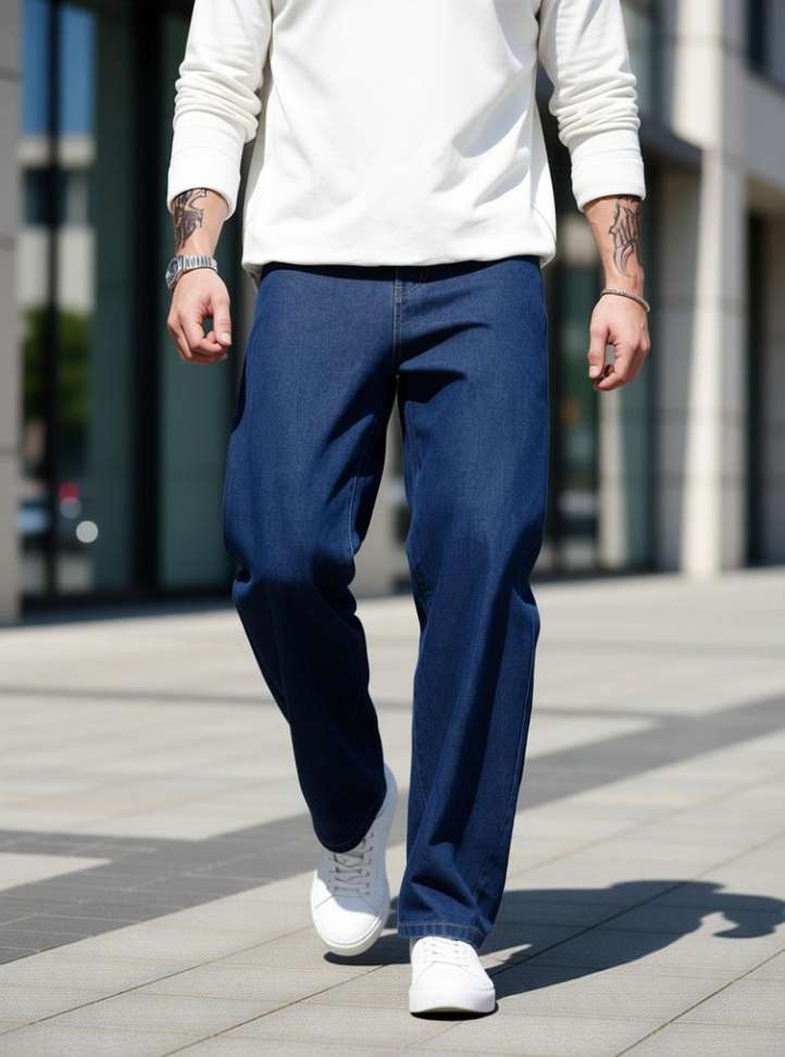 Fude Pride Regular Men Dark Blue Jeans