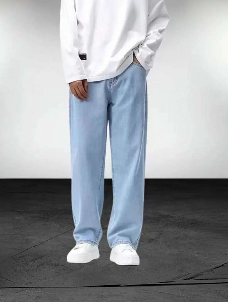 Shopsy MEIXN Loose Fit Men Light Blue Jeans - Image 2