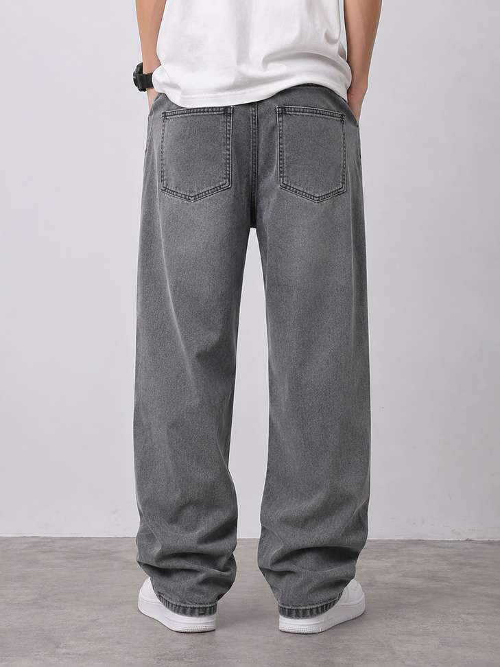 Shopsy Pahiraav Loose Fit Men Grey Jeans - Image 3