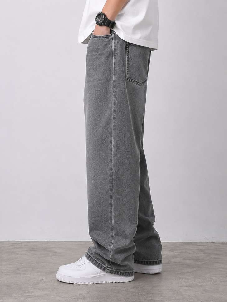 Shopsy Pahiraav Loose Fit Men Grey Jeans - Image 4