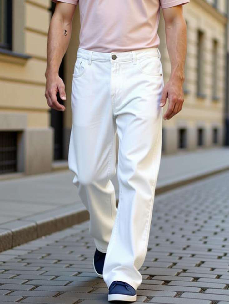Nalaka Regular Men White Jeans