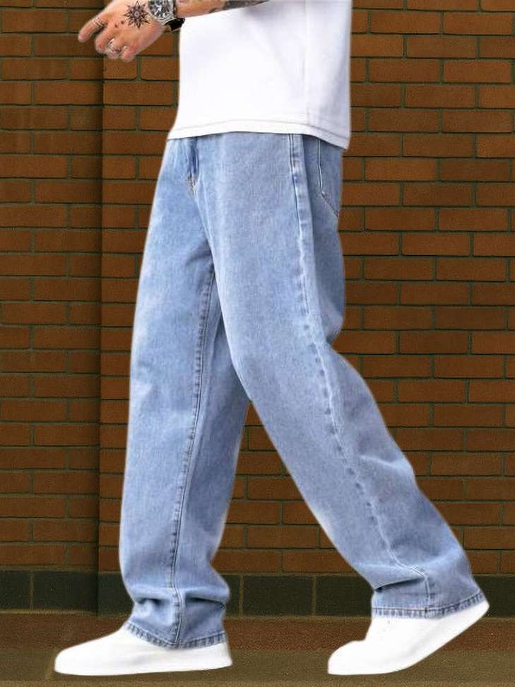 Shopsy Gaucha Loose Fit Men Light Blue Jeans - Image 5