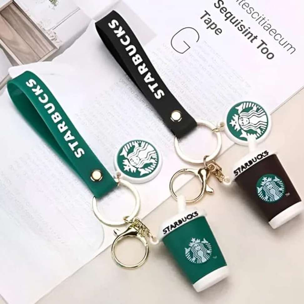 MAVB StarBucks Coffee Cup Shape Fancy Rubber 3D Keychain PACK OF 1 Key ...