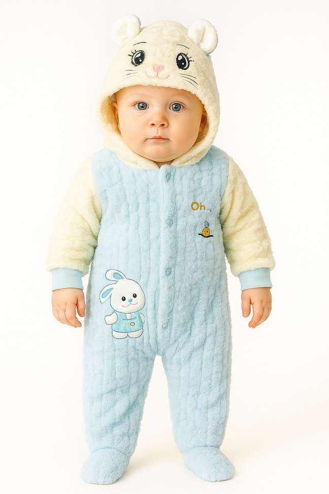 Kifayati Daam Baby Boys & Baby Girls Casual Romper Pyjama (Blue)