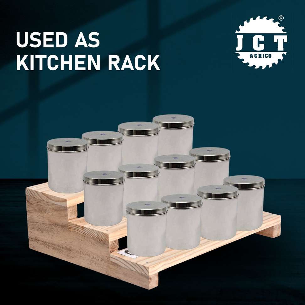 Woodworking Plastic Container Rack JCT AGRICO 3 step pine wooden storage rack/organizer/stand with hard ...