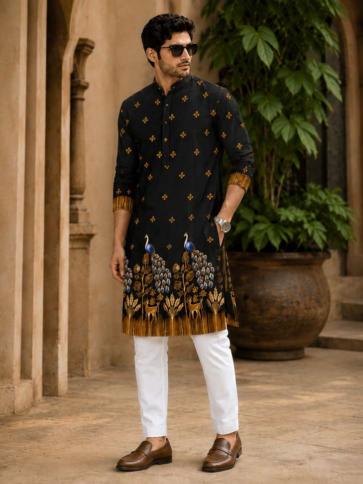Shopsy NTIFIC Men Printed Straight Kurta - Image 3
