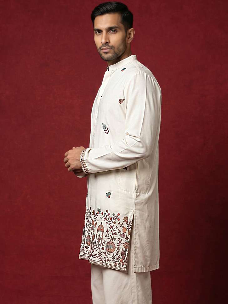Shopsy Jompers Men Embroidered Straight Kurta - Image 4