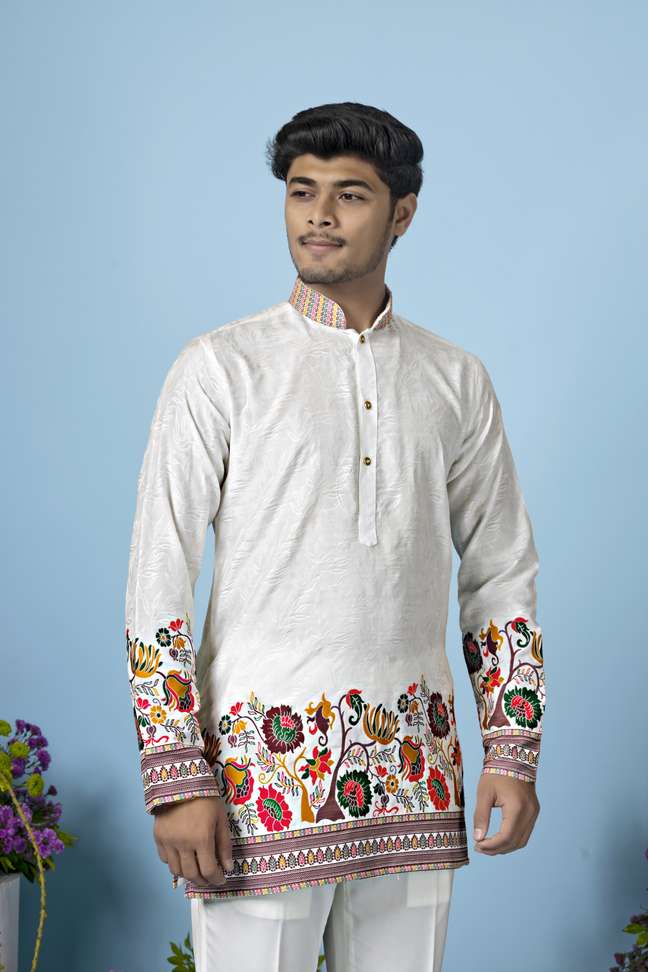 Shopsy HOUSE OF SANSKRUTI Men Floral Print Straight Kurta - Image 6