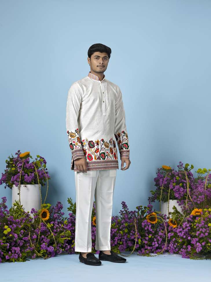 Shopsy HOUSE OF SANSKRUTI Men Floral Print Straight Kurta - Image 2