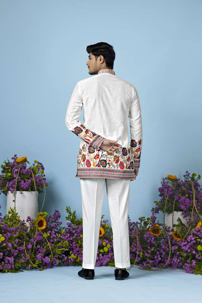Shopsy HOUSE OF SANSKRUTI Men Floral Print Straight Kurta - Image 5