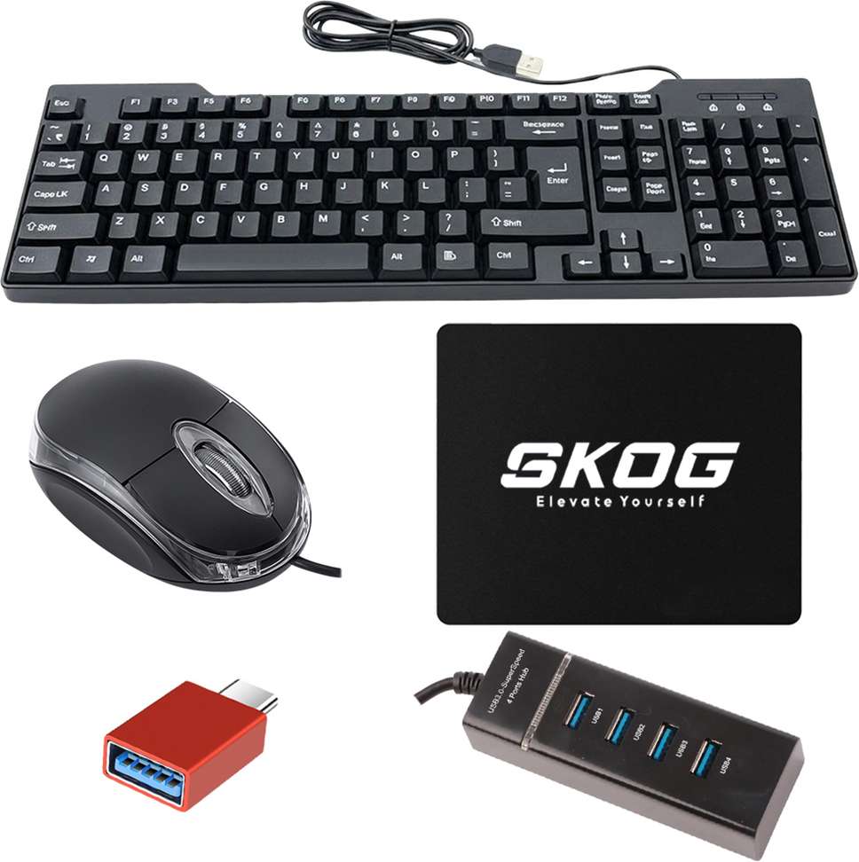 Shopsy SKOG Wired Keyboard and Mouse Combo with USB Hub - Image 2