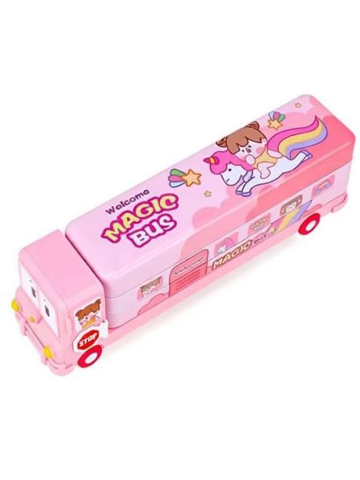 Saunidh Bus Shape Pencil Box School Bus Geometry Box for Kids Magic Bus ...