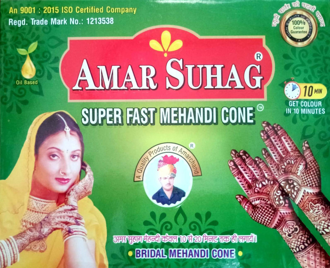 Meenakshi Amar Suhag Fast Mehandi Cone, Pack of 12 (300 g) at ₹156 (74% Off) – Shopsy