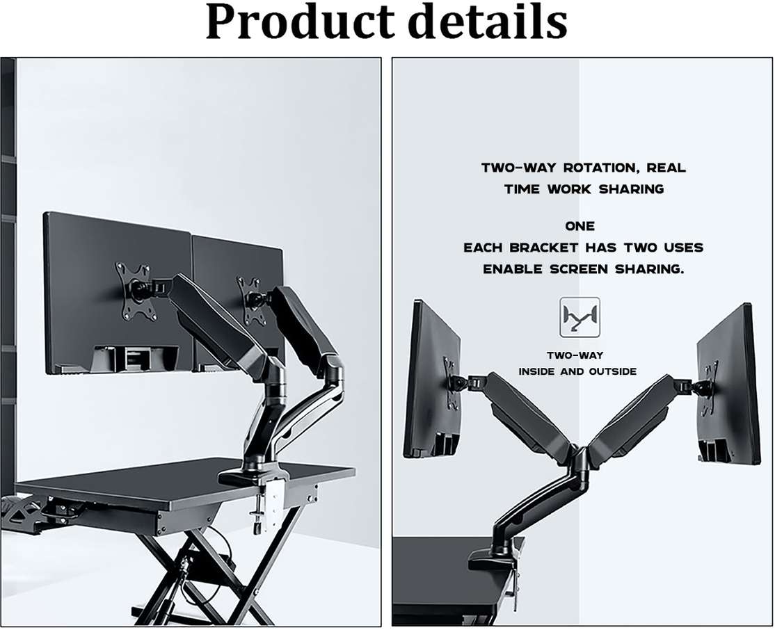 Shopsy SYGA DualArm Monitor Stand Black - Image 4