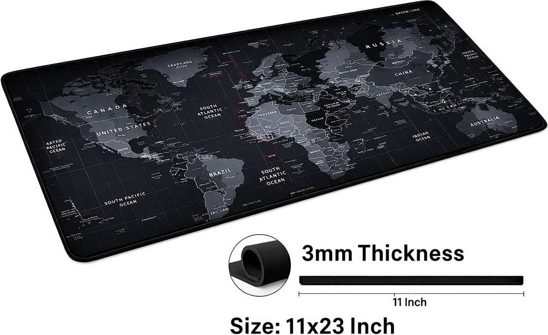 LifeLily Large World Map Mouse Pad Desk Mat | Extended Gaming Mouse Pad ...