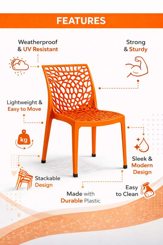 Shopsy SRI GAYATHRI POLYMERS Premium Web Design Plastic Chair - Image 4