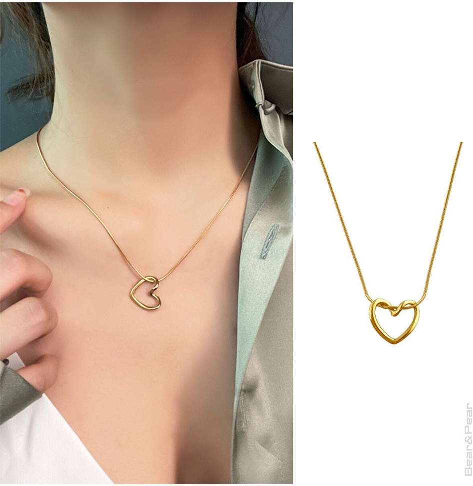 Shopsy Anti-Tarnish Gold Plated Heart Pendant - Image 3