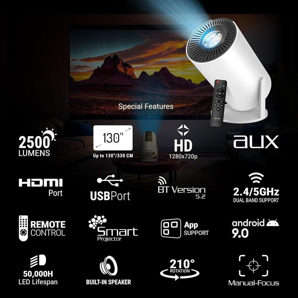 Shopsy Voltegic M5 Android Mini Projector 4K - Image 6