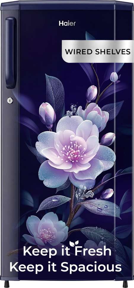 Haier 165 L Direct Cool Single Door 1 Star Refrigerator Diamond Edge Freezing Technology Easy Safe Clean Back Large Veg Box Led Light Lock Key Safety