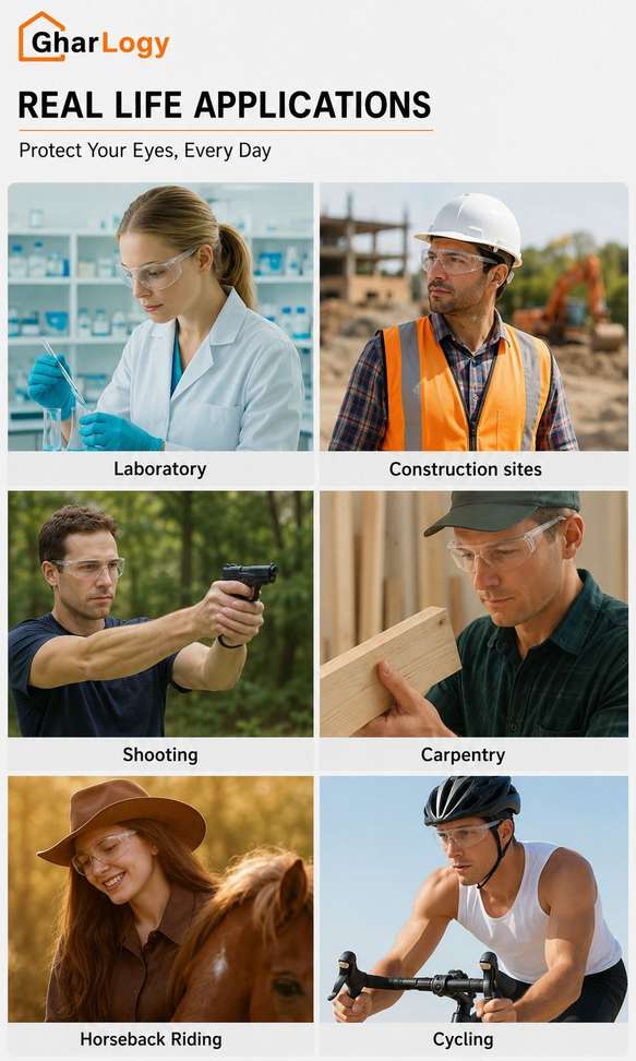 GharLogy Premium Transparent Protective /Safety Goggles Combo for Men/women Blowtorch, Laboratory, Power Tool, Welding, Wood-working Safety Goggle Price in India - Buy GharLogy Premium Transparent Protective /Safety Goggles Combo for Men/women Blowtorch, Laboratory, Power Tool, Welding, Wood-working Safety Goggle online at Shopsy.in - Image 5