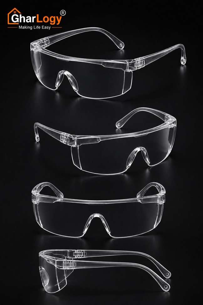 GharLogy Premium Transparent Protective /Safety Goggles Combo for Men/women Blowtorch, Laboratory, Power Tool, Welding, Wood-working Safety Goggle Price in India - Buy GharLogy Premium Transparent Protective /Safety Goggles Combo for Men/women Blowtorch, Laboratory, Power Tool, Welding, Wood-working Safety Goggle online at Shopsy.in - Image 3