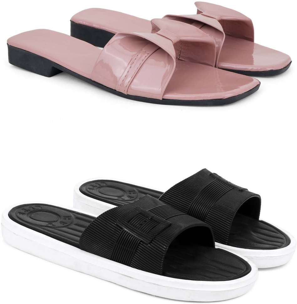 Shopsy Kapani Women Pink, Black Flats - Image 2