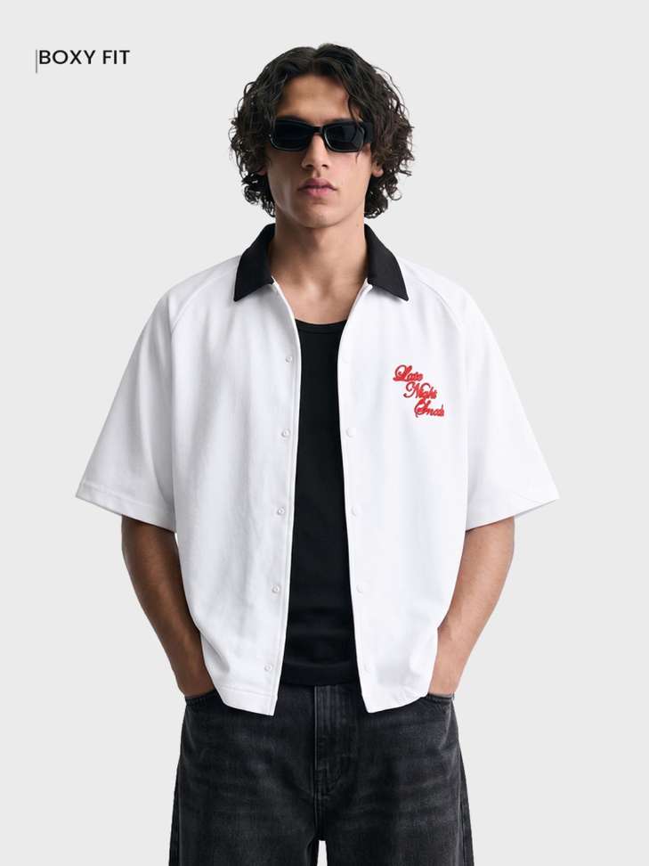 Shopsy The Indian Garage Co. Men Embroidered Casual White Shirt - Image 2