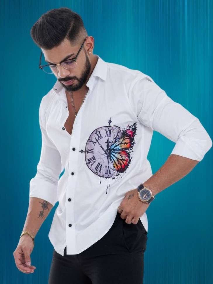 Mstudio Trend Men's Printed Casual White Shirt – 62% OFF, Lowest Price Deal